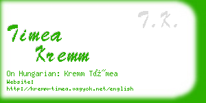 timea kremm business card